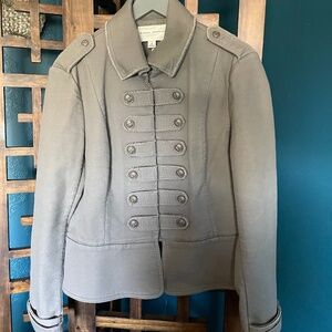 Banana Republic grey military style heavy cotton jacket/coat/blazer, US 14, EUC.